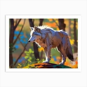 Wolf In The Woods 7 Art Print