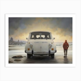 Car On The Beach Art Print