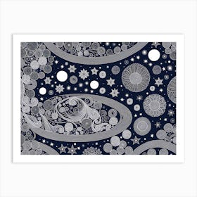 Abstract Starry Night art deco Art Print