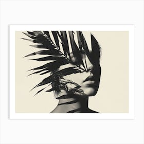 Woman With Leaves On Her Face 1 Art Print