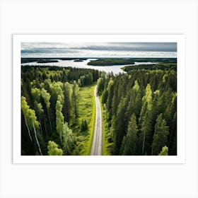 An Aerial View Capturing The Blinding Beauty Of A Life Filled Forest In Sweden Sprawling Spruce And (1) Art Print