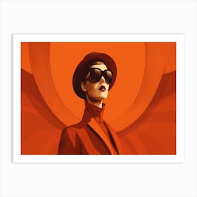 Woman In Orange Art Print