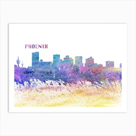 Phoenix Arizona Skyline Splash Art Print