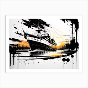 Ship In The Harbor Art Print
