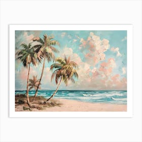 Palm Trees On The Beach Art Print