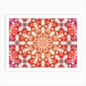 Pattern And Texture Red Flower Watercolor And Alcohol Ink 4 Art Print
