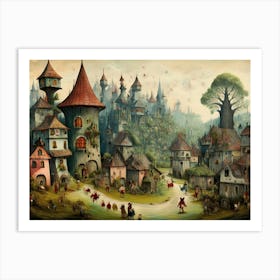 Fantasy Village 3 Art Print