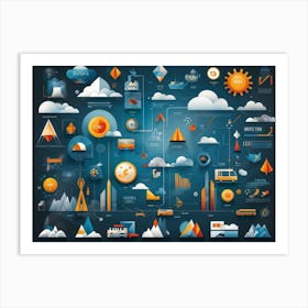 An Array Of Geometric Styles Forming An Abstract Interface Encapsulating The Elements Of Weather T Art Print