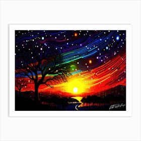 Bright Northern Lights - Starry Sky Art Print