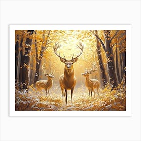 Deer In The Forest 9 Art Print