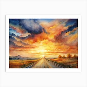 A Horizon To Horizon Road View Under The Brillia Art Print