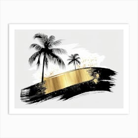 Gold Palm Trees 4 Art Print