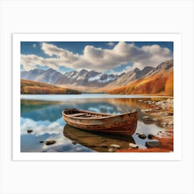 Boat On The Lake 4 Art Print