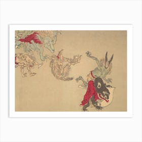 Night Parade of A Hundred Demons Kawanabe Kyosai Vintage Japanese Woodblock Print Yokai 20 Art Print