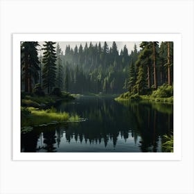 Lake In The Forest 1 Art Print