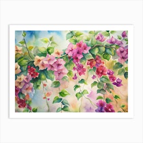 6 Bougainvillea Vines In Multiple Colors (1) Art Print