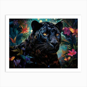 Black Panther In The Jungle Art Print