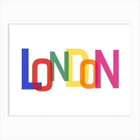 London Typography Rainbow 1 Art Print