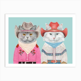 Cowboy Cats 13 Art Print