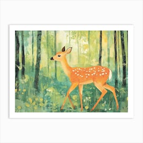 Cute Deer In The Woods Art Print