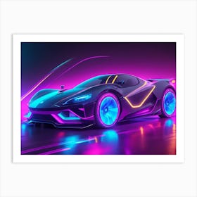 Neon Car Art Print