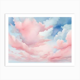 Pink And Blue Clouds Art Print