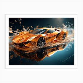 Orange Sports Car Art Print