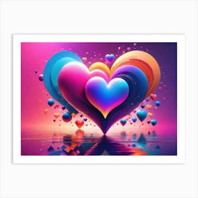 Colorful Heart Creative Art Print 15 Art Print