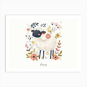 Little Floral Sheep 1 Poster Art Print