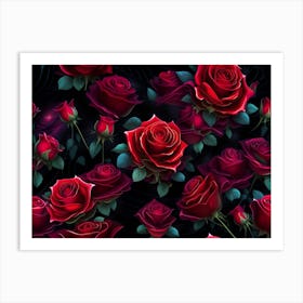 Red Roses Wallpaper 3 Art Print