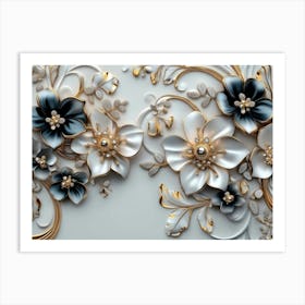 3d Flower Wall Art 1 Art Print