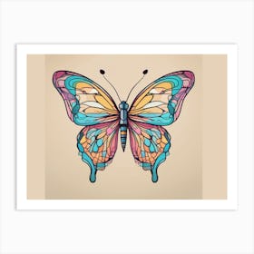 Colourful Glass Butterfly Art Print