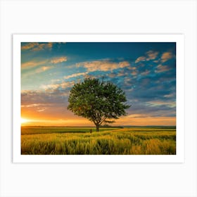 Lone Tree In A Field Art Print