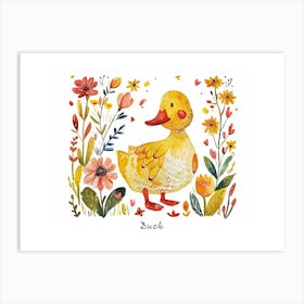 Little Floral Duck 4 Poster Art Print