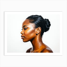 Side Profile Of Beautiful Woman Oil Painting 142 Art Print