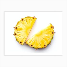 Pineapple Slice Isolated On White Background Art Print