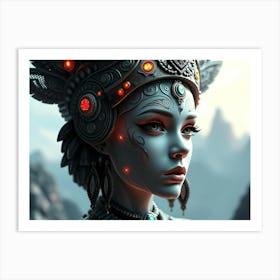 Woman In A Headdress Art Print