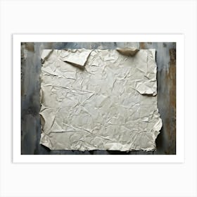 Abstract Art Composition Featuring A White Crumpled Paper Material With Intentional Creases And Tea (1) Art Print