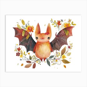 Little Floral Bat 2 Art Print