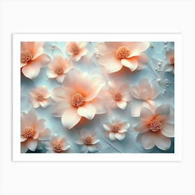 Peach Flowers Art Print