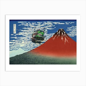 Howls Castle Over Mt Fuji - Japanese Print - Studio Ghibli Art Print