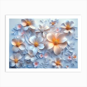 3d Paper Flowers 8 Art Print