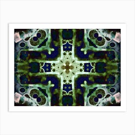 Abstraction Green Pattern Made Of Watercolor And Alcohol Ink Art Print