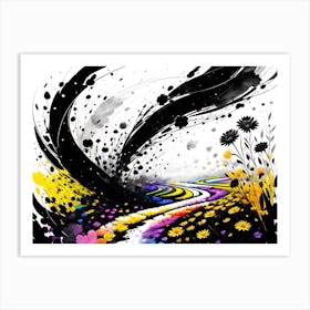 Black And Yellow Painting 2 Art Print