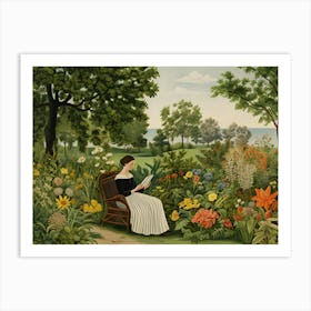 Floral Serenity Woman In Bloom Art Print