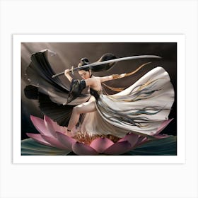 Gorgeous Asian Empress Sword Dance #6 Art Print