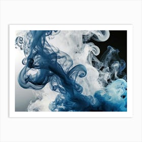 Blue And White Smoke Art Print