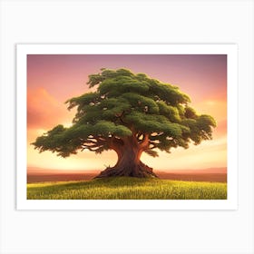 Tree At Dawn 2 Art Print