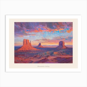 Western Sunset Landscapes Monument Valley Arizona 4 Poster Art Print