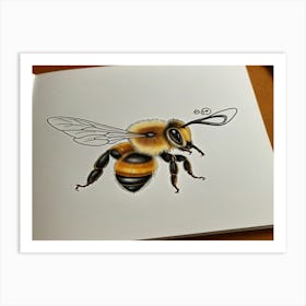 Bee Drawing 6 Art Print